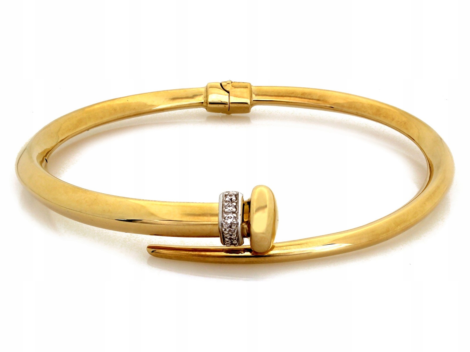 Pevný zlatý náramek 585 Hřebík exkluzivní r17 se zirkony 7.92 g