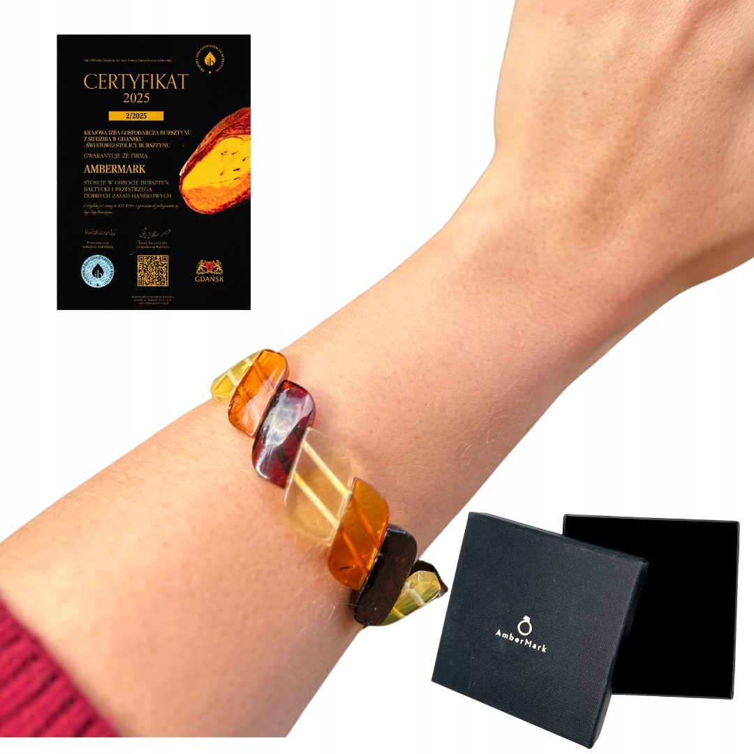 Jantarový náramek na gumičce přírodní baltský jantar segmentový Film