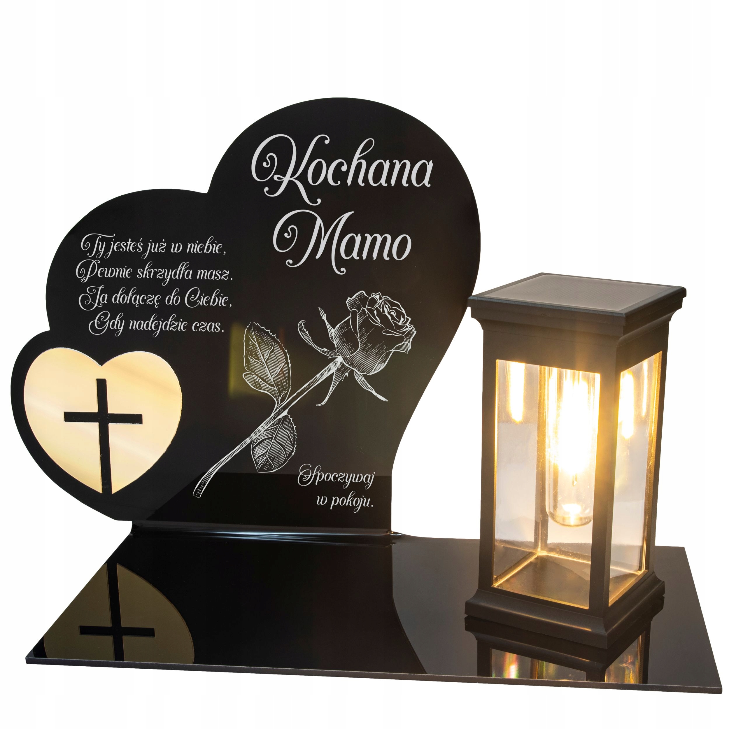 Hřbitovní Svíčka s gravírováním Věčná lampička Led svítilna Soška pro maminku