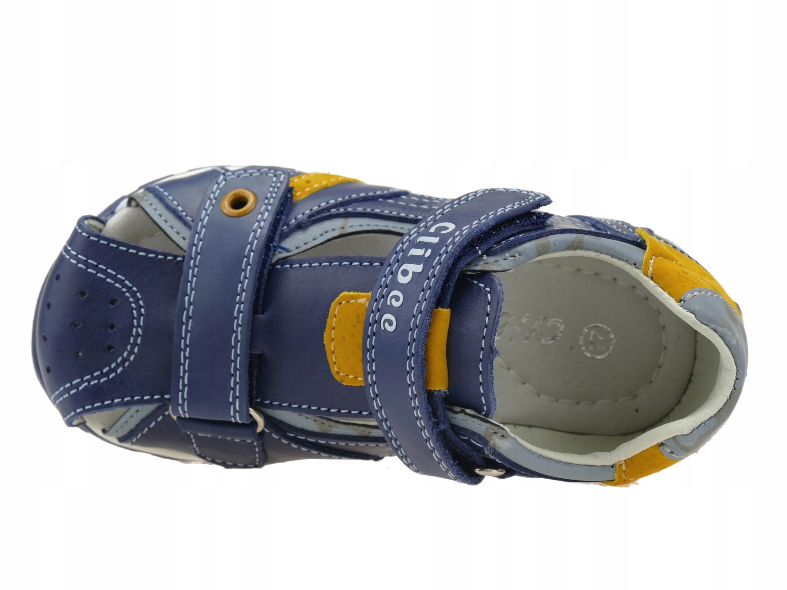 SKÓRZANE SANDAŁY CHŁOPIĘCE BUTY DZIECIĘCE KRYTE SANDAŁKI NA RZEPY R. 27 Materiał skóra naturalna