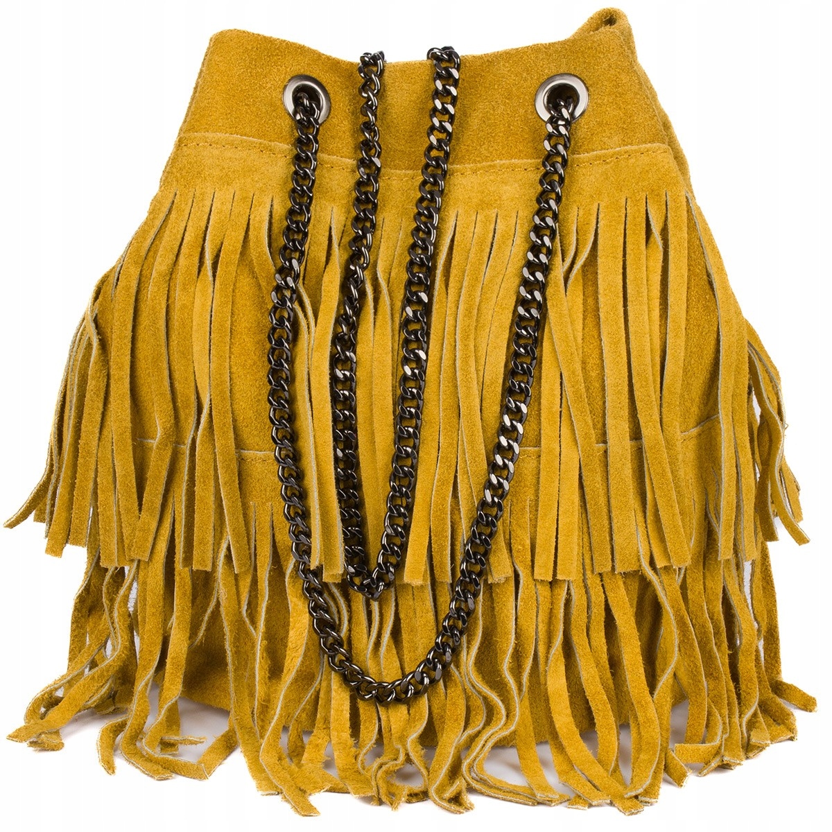 Dámská kabelka Taška Kůže Semiš Třásně řetízky řetěz Italská