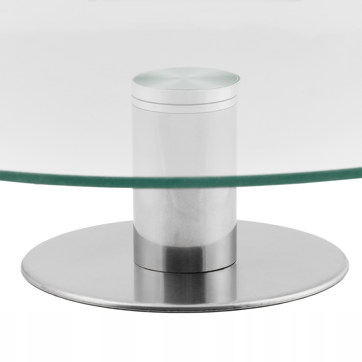 PATERA SZKLANA OBROTOWA NA CIASTO OWOCE TALERZ OKRĄGŁY NA CIASTO 30CM Kolor odcienie szarości i srebra przezroczysty