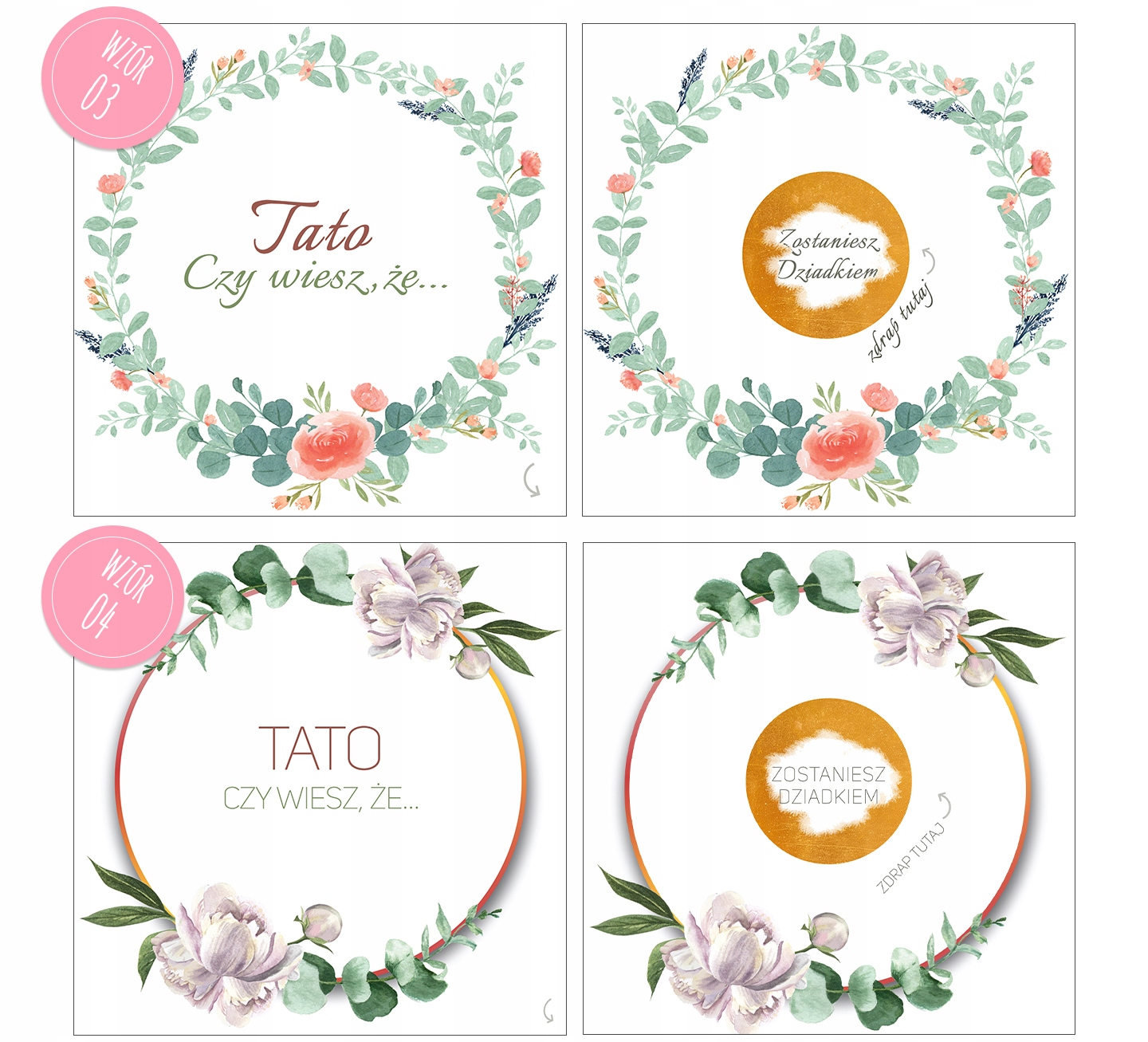 Kartka zdrapka - Tato, będziesz dziadkiem. Wysokość produktu 14 cm