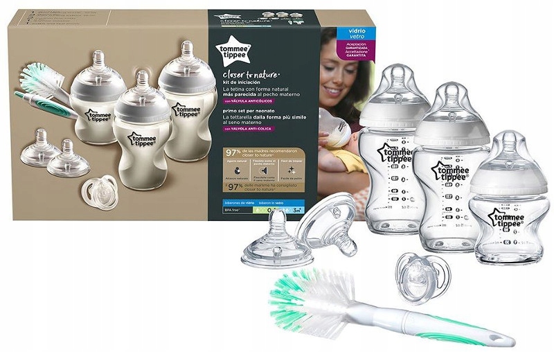 

Tommee Tippee Zestaw Startowy Butelka Szklany 0M+