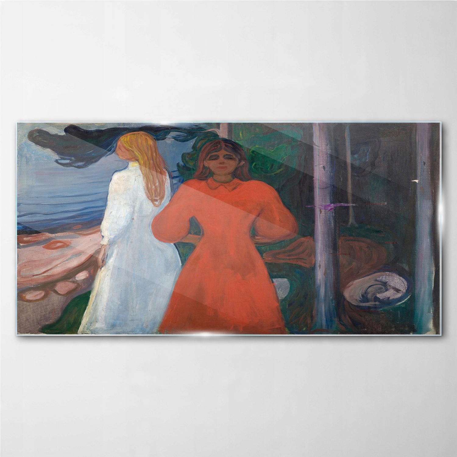 

Obraz szklany na ścianę Czerwony biały 140x70 cm