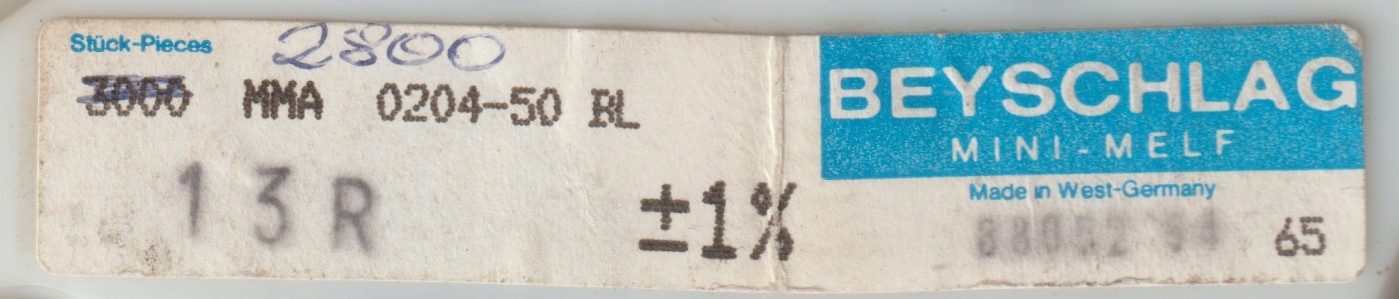 [100szt] 13R 1% 50ppm rezystor Smd minimelf MMA0204 Beyschlag low noise