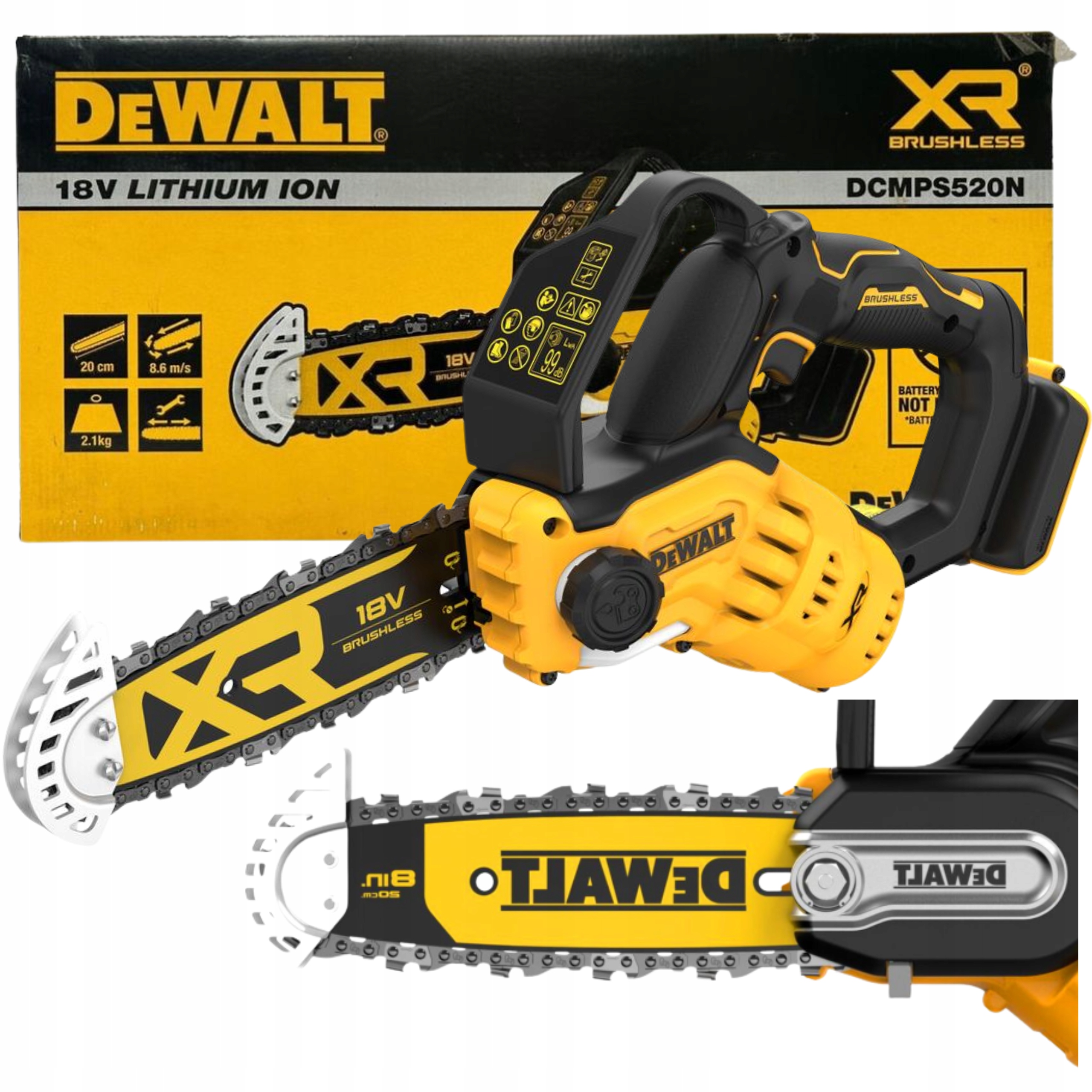 Akumulátorová Řetězová Pila 18V Dewalt DCMPS520N