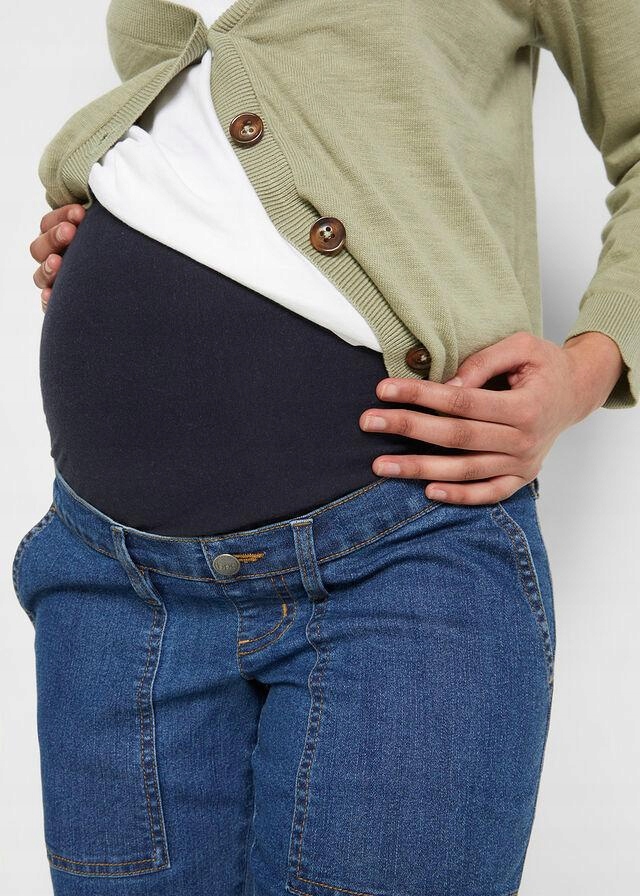 50 KRÓTSZE DŻINSY CIĄŻOWE ZE STRETCHEM Kolor niebieski