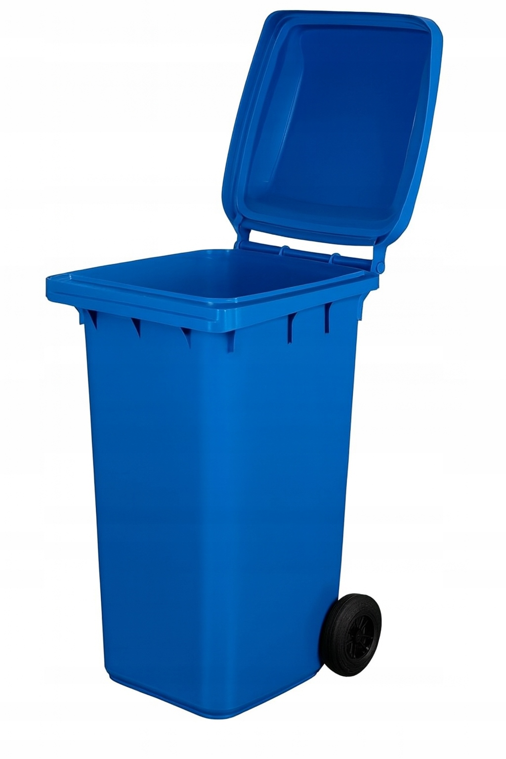 Plastikowy pojemnik na śmieci, śmietnik, 240 litrów, niebieski kubeł