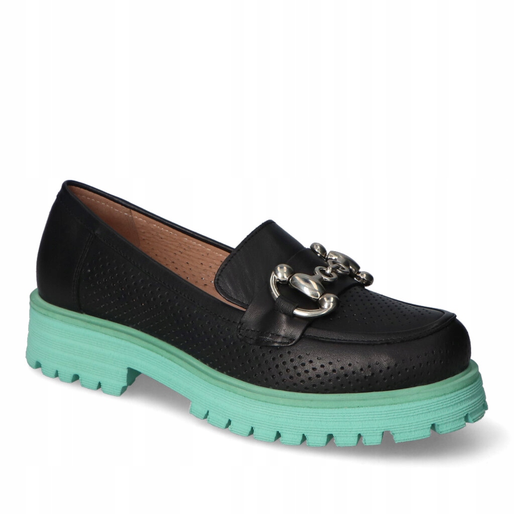 Mokasíny Modo 505-296A-1102 Černá/Zelená 40