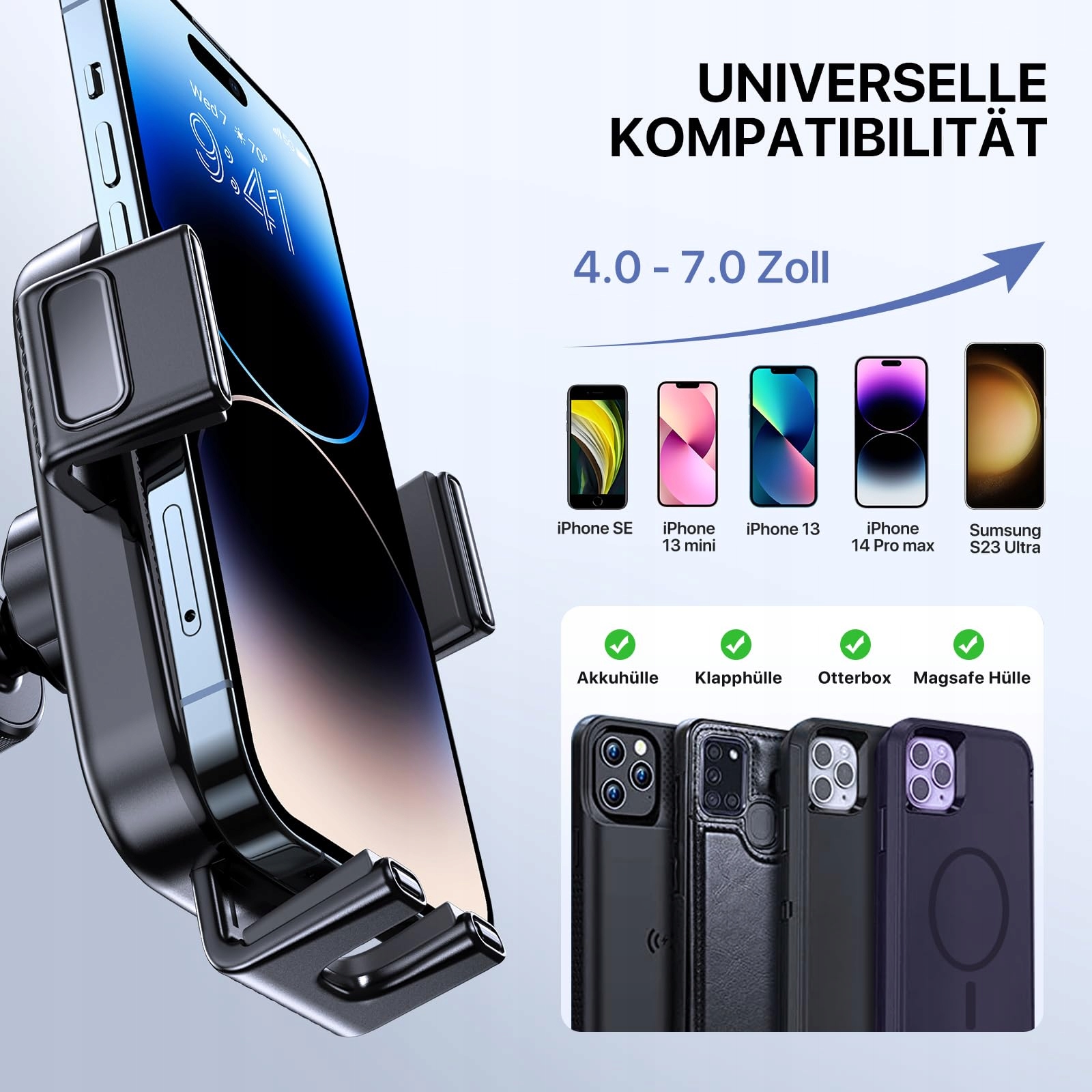 MIRACASE Uchwyt Samochodowy Na Telefon Do Kratek Wentylacyjnych Uniwersalny — miniatura 2