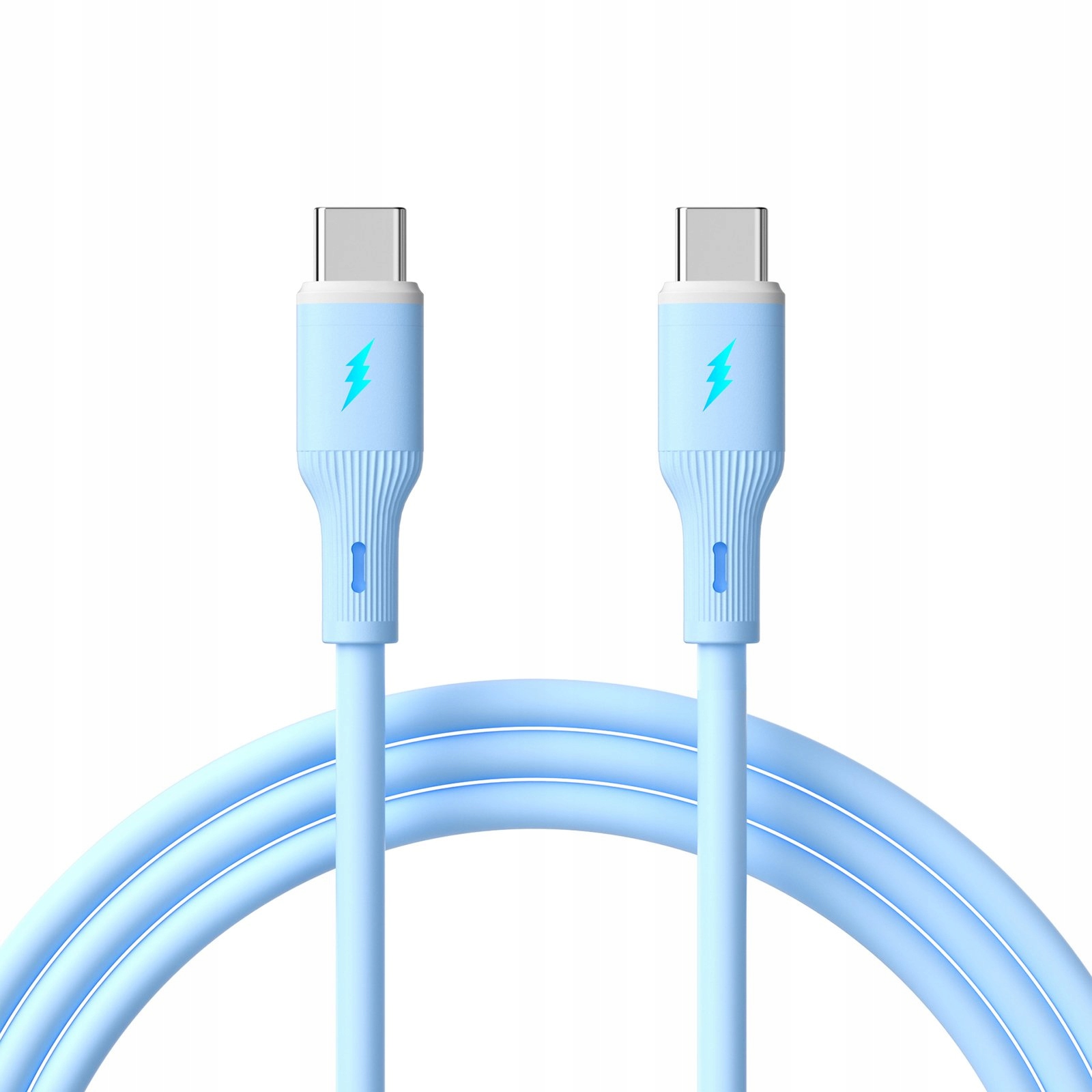 AKYGA Kabel USB Akyga AK-USB-68 USB type C (m) / USB type C (m) ver. 2.0 60W 1m niebieski silikonowy — 2