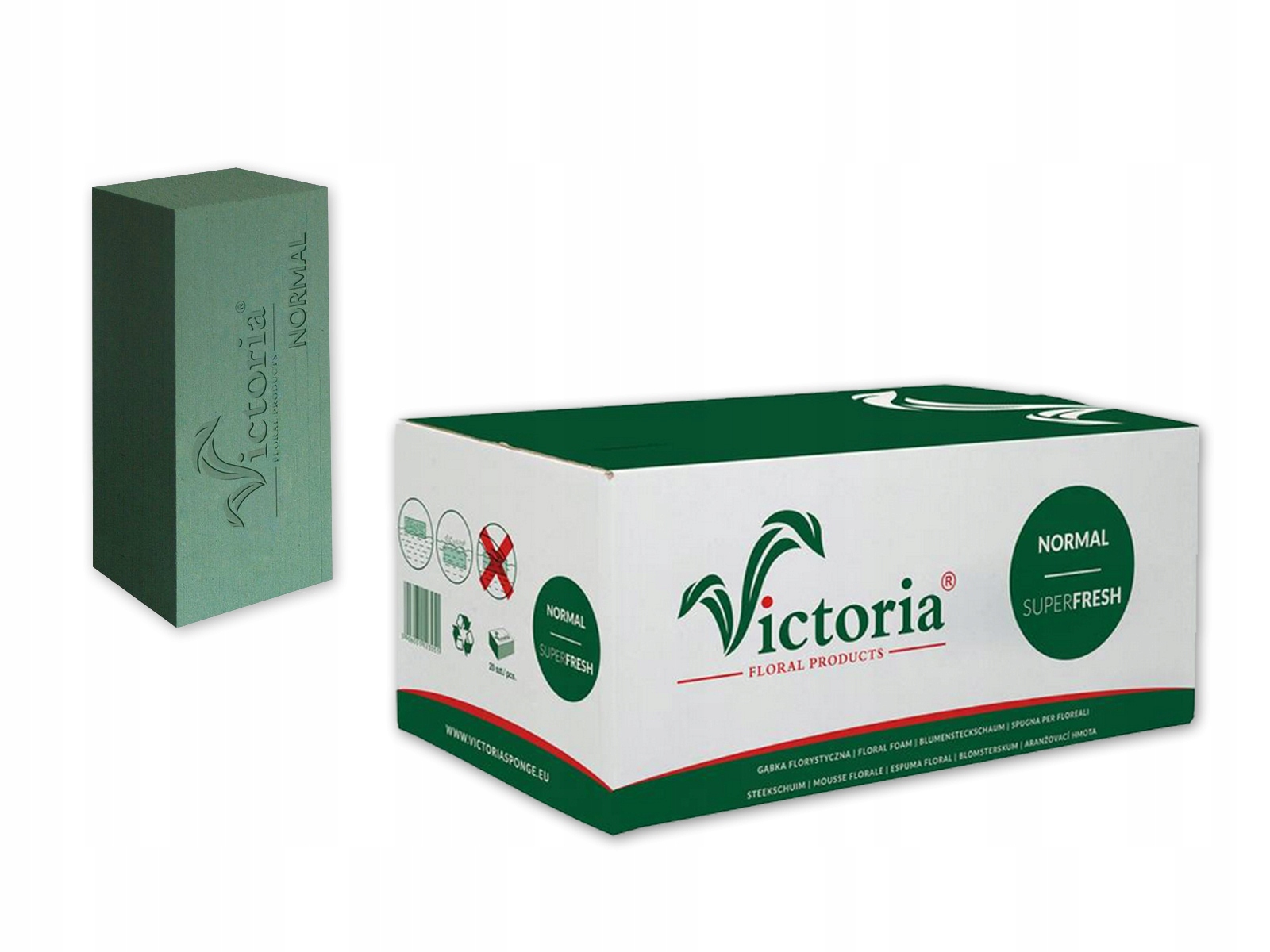 

Gąbka florystyczna Mokra Karton 20szt zielona