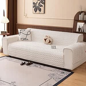 Dekorativní ochranný potah na pohovku 200 x 185 cm, geometrie bílá