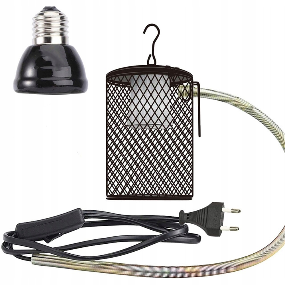 Levně Topná Lampa Pro Plazy 100W Keramická Objímka Bezpečnostní Hák