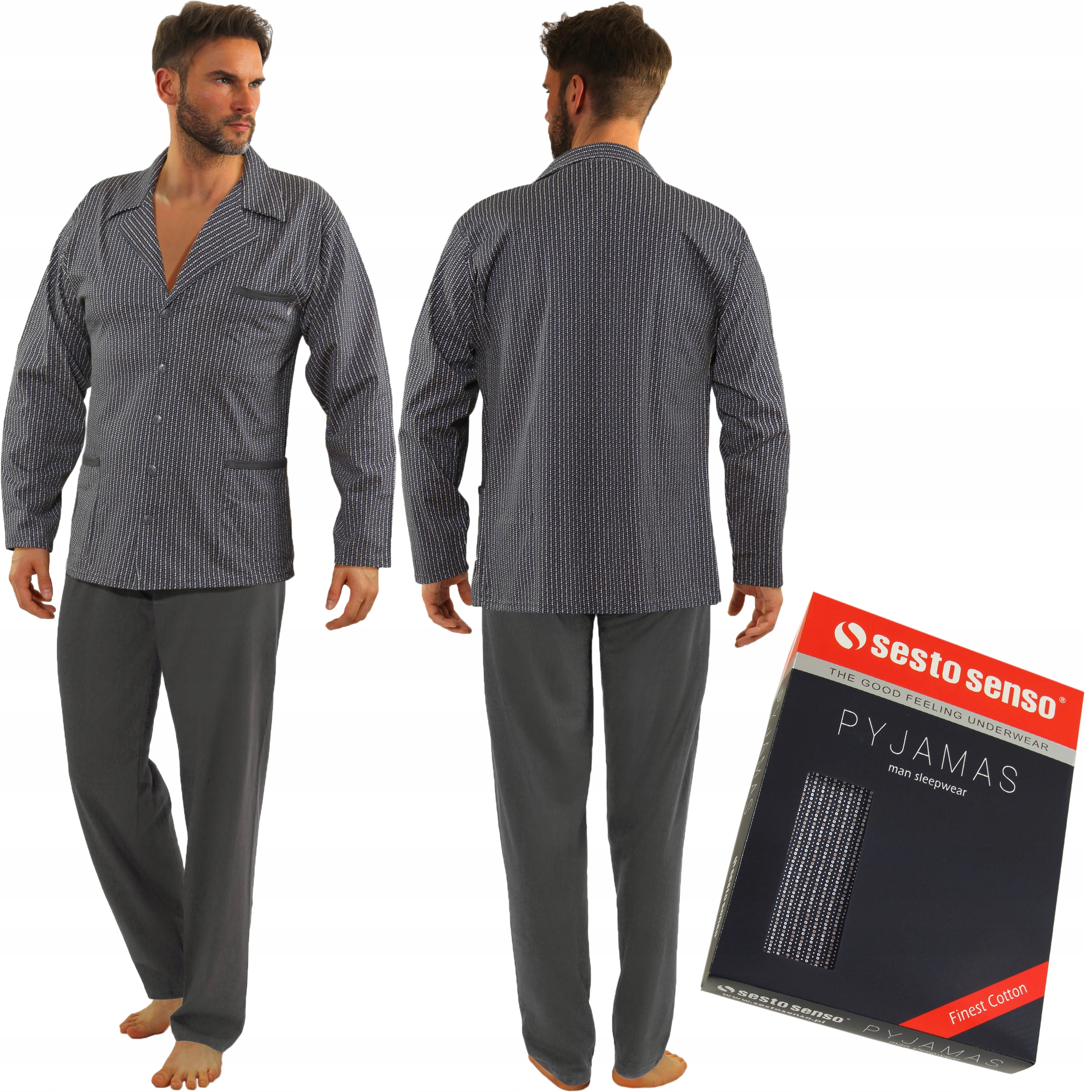 

Sesto Senso piżama rozpinana 2636/02 grafit L