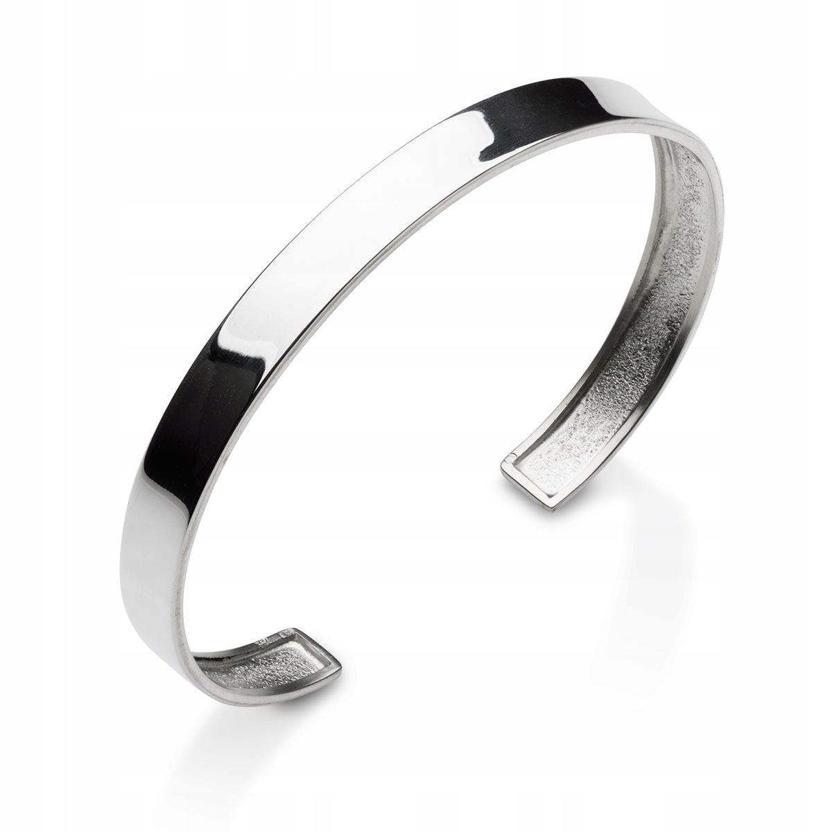 

Bransoletka srebrna męska doginana, gładka