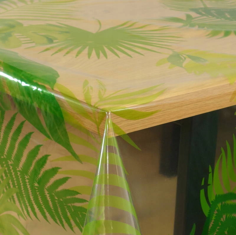 Cerata LIŚCIE przeźroczysta FOLIA na stół na metry Typ obrus