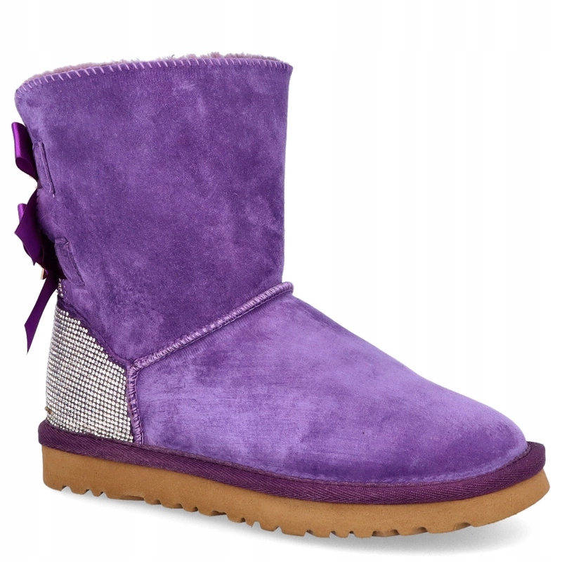 Stylové sněhule s mašličkami Scaviola S-314 Fialové 41