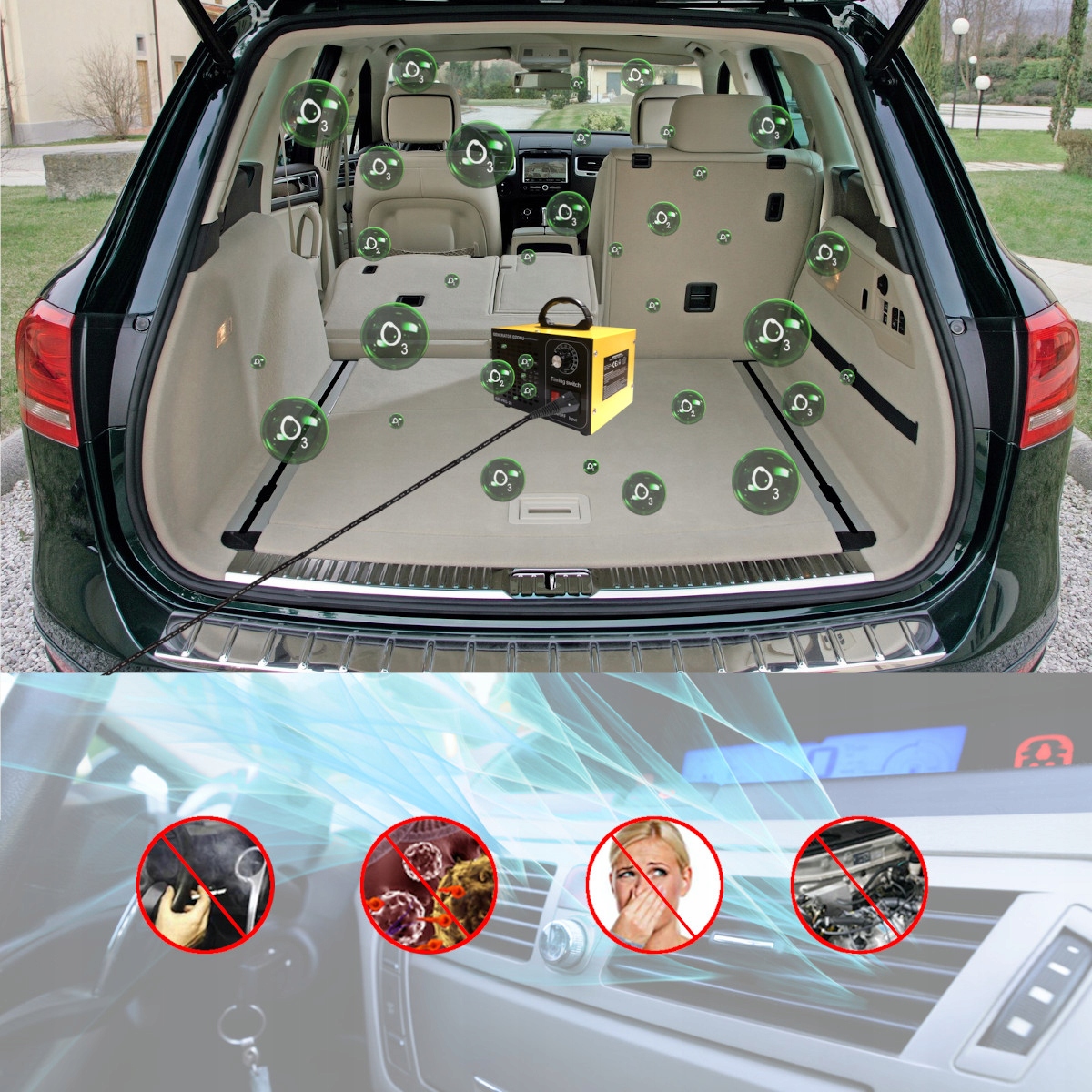 GENERATOR OZONU MOCNY 28 000 MG/H ozonator + TIMER DEZYNFEKCJA STERYLIZACJA Kod producenta MOCNY OZONATOR