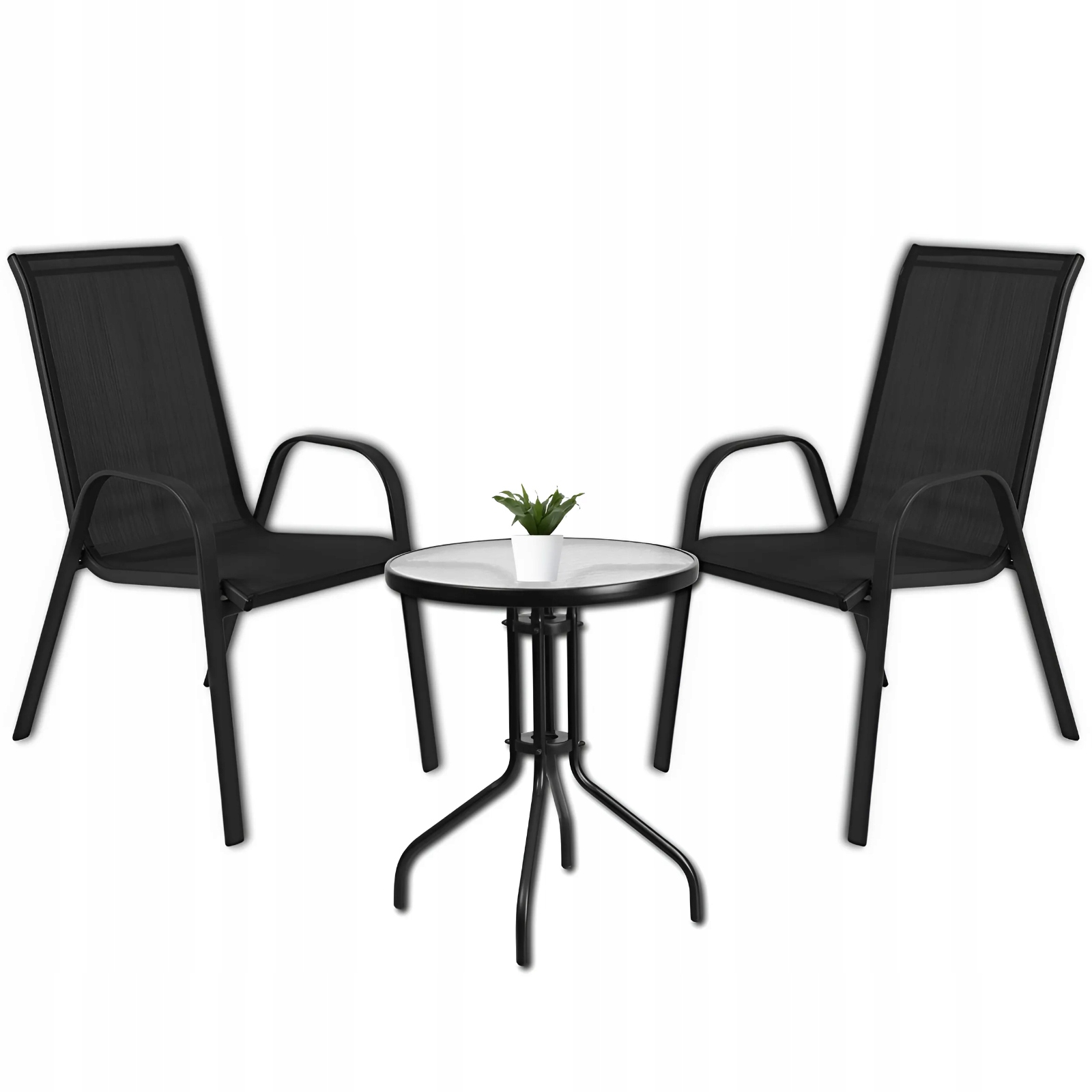 ZESTAW MEBLI DO OGRODU TARASU 2x KRZESŁA + STÓŁ KOMPLET MEBLI OGRODOWYCH