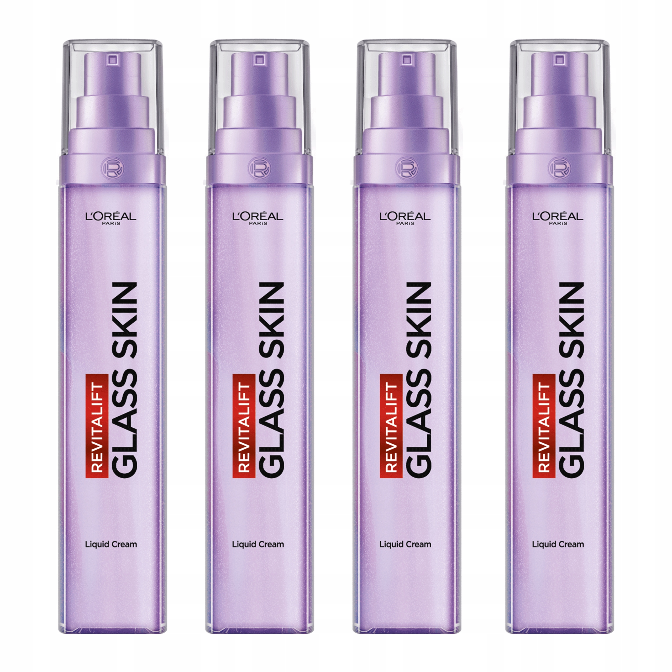 Zestaw 4x L'Oréal Revitalift Filler Glass Skin Lekki Krem Efekt Szklanej