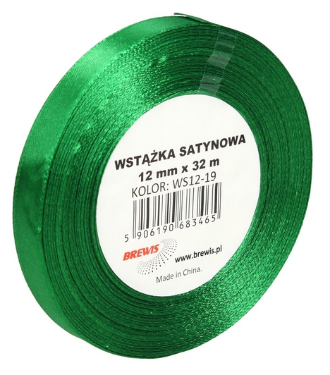 Wstążka Satynowa C.zielona 12MM/32 Brewis WS12-19