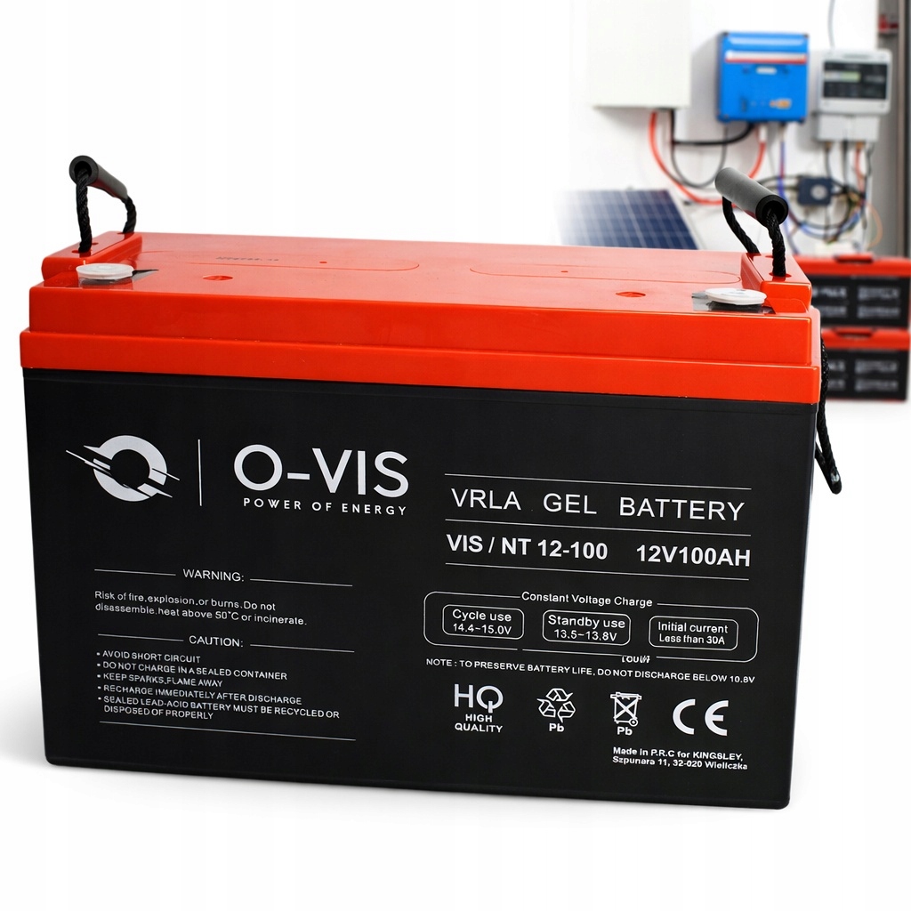 12V 100Ah Akumulator Żelowy Żel Bezobsługowy Vrla Ups Jacht Kamper Zasilacz