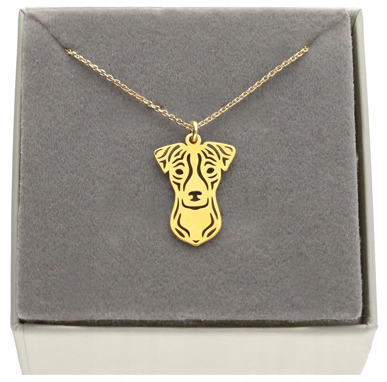 Zlatý náhrdelník s pejskem Jack Russel Teriér russel stříbro 925 45 cm