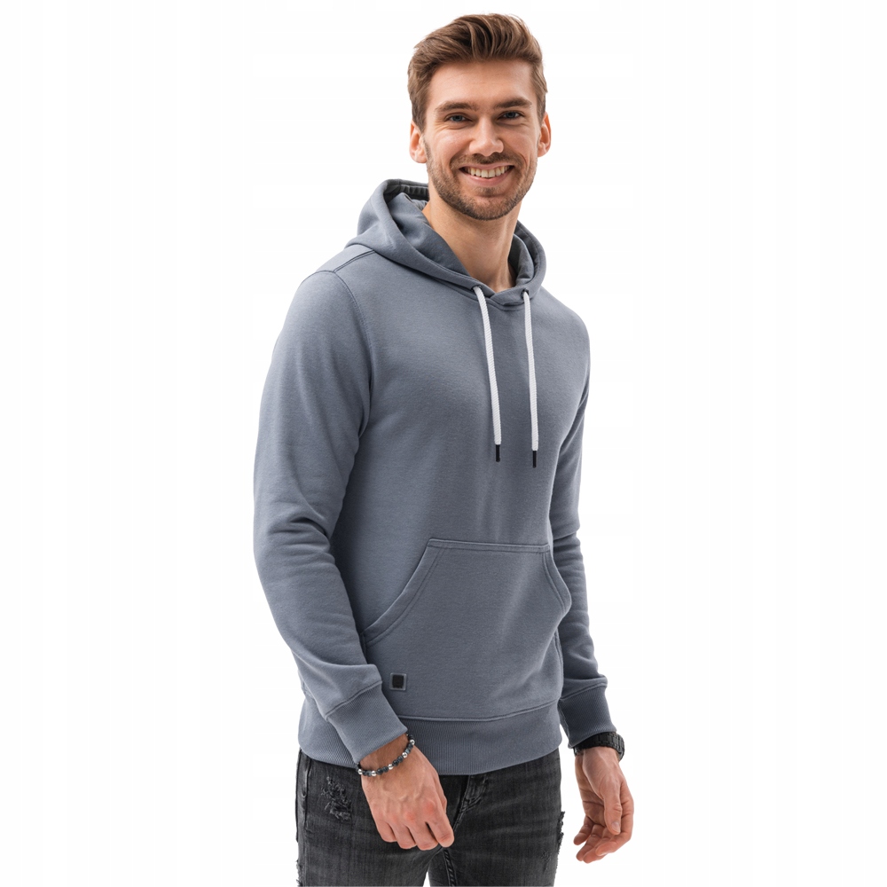 

Bluza męska z kapturem Basic B979 jeansowa M
