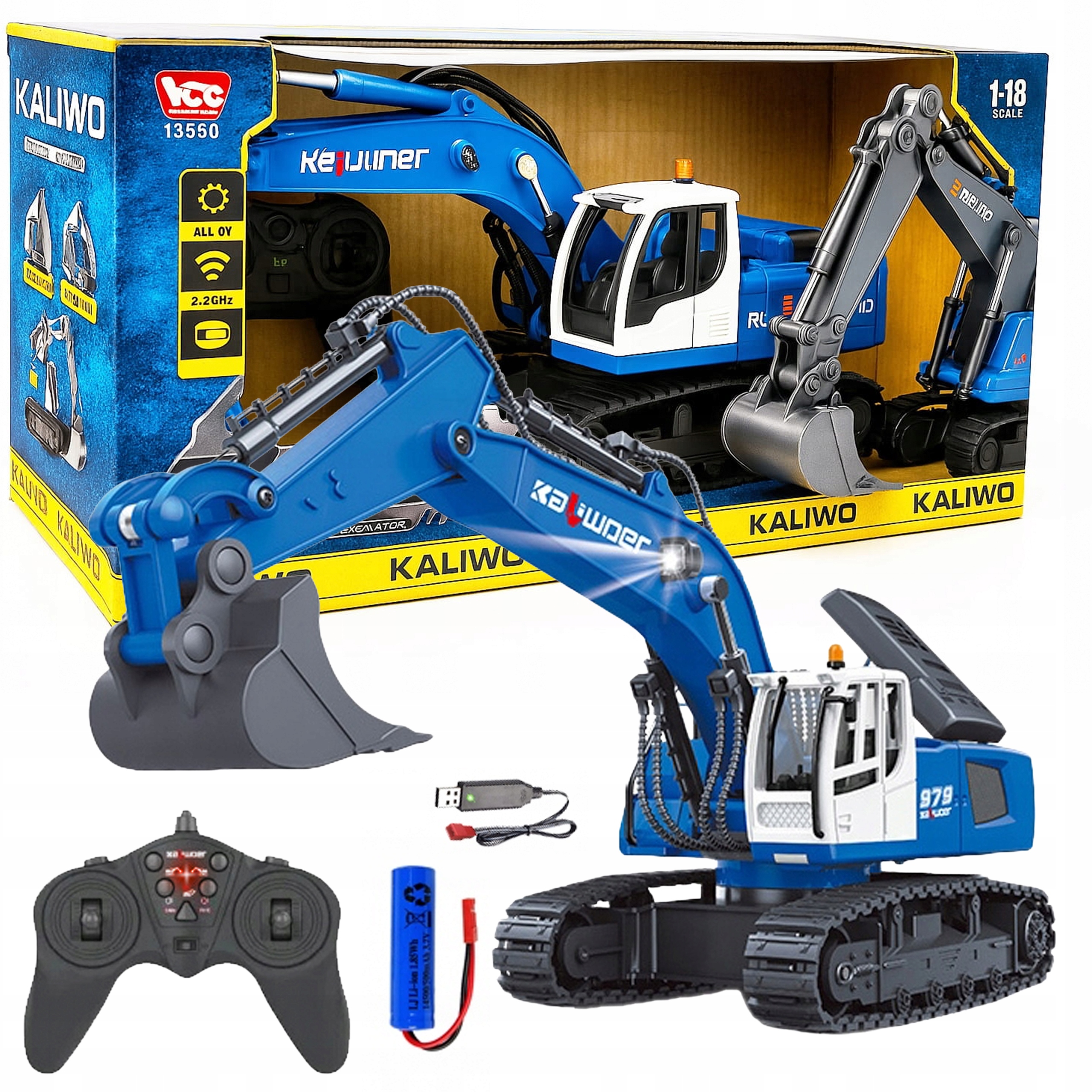 Dálkově Ovládaný Pásový Bagr Rc na dálkové ovládání Akumulátor 1:18 Rtr