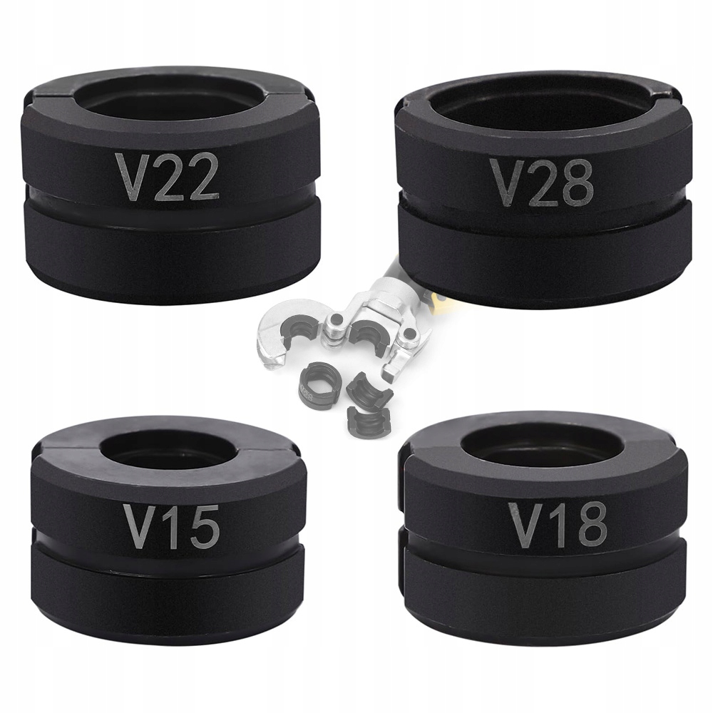 Spojky pro lisovací kleště na trubky U V Th pro obrysové upínací vložky