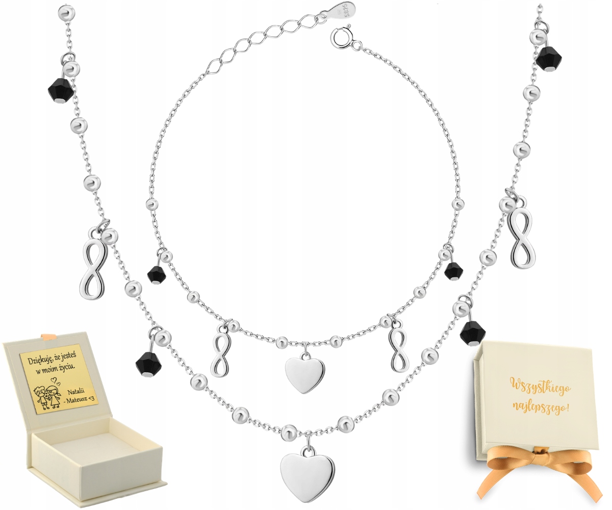 Celebritní Komplet Náhrdelník Náramek S Ozdobnými Prvky 925