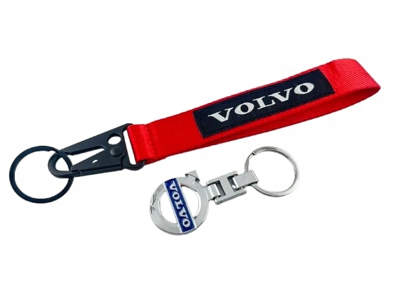 Volvo Zestaw Brelok Breloczek Metalowy Do Kluczy Smycz Czerwona