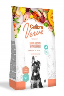 Levně Calibra Dog Verve Gf Junior M&L Chicken&Duck 2kg