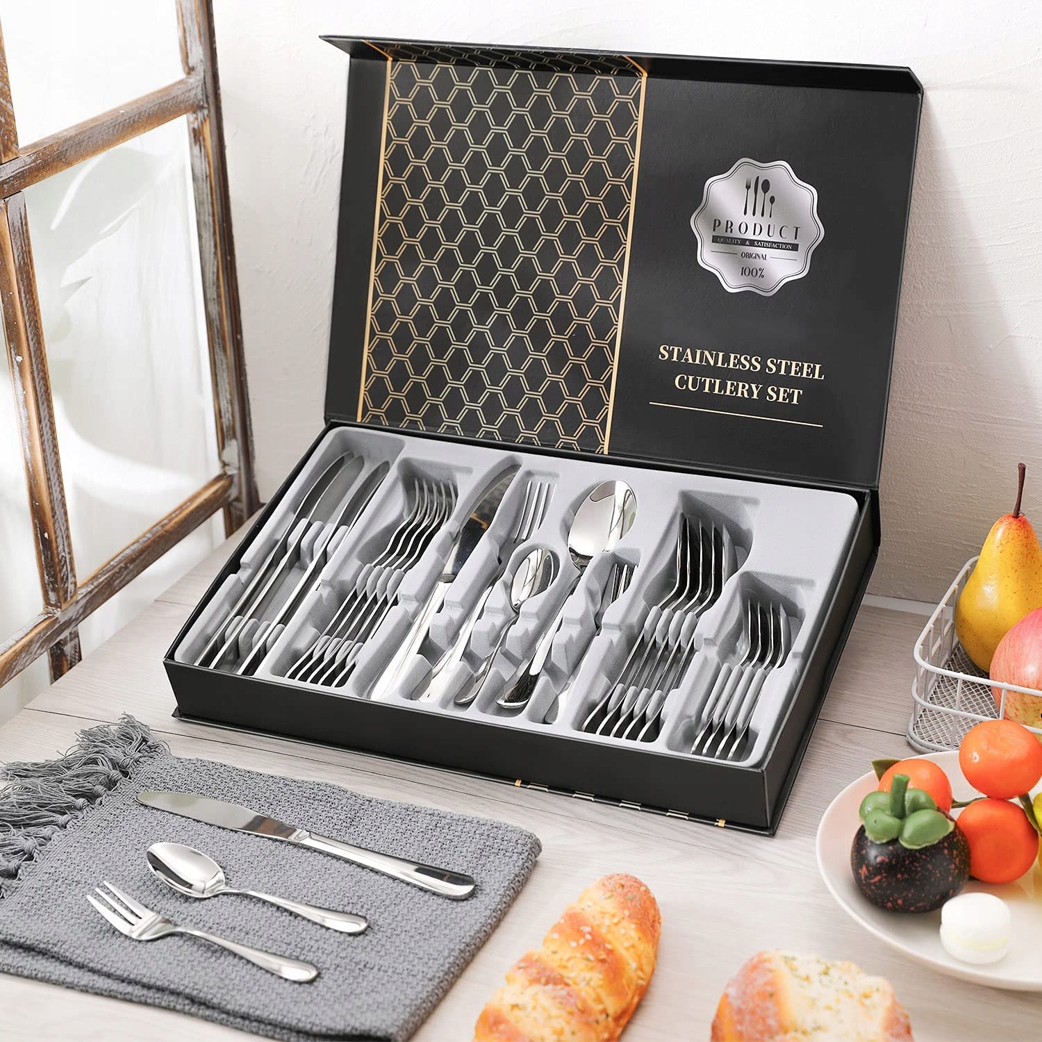 ZESTAW SZTUĆCE KOMPLET WALIZKA SREBRNE 30 SZTUĆCY Kod producenta JH2834