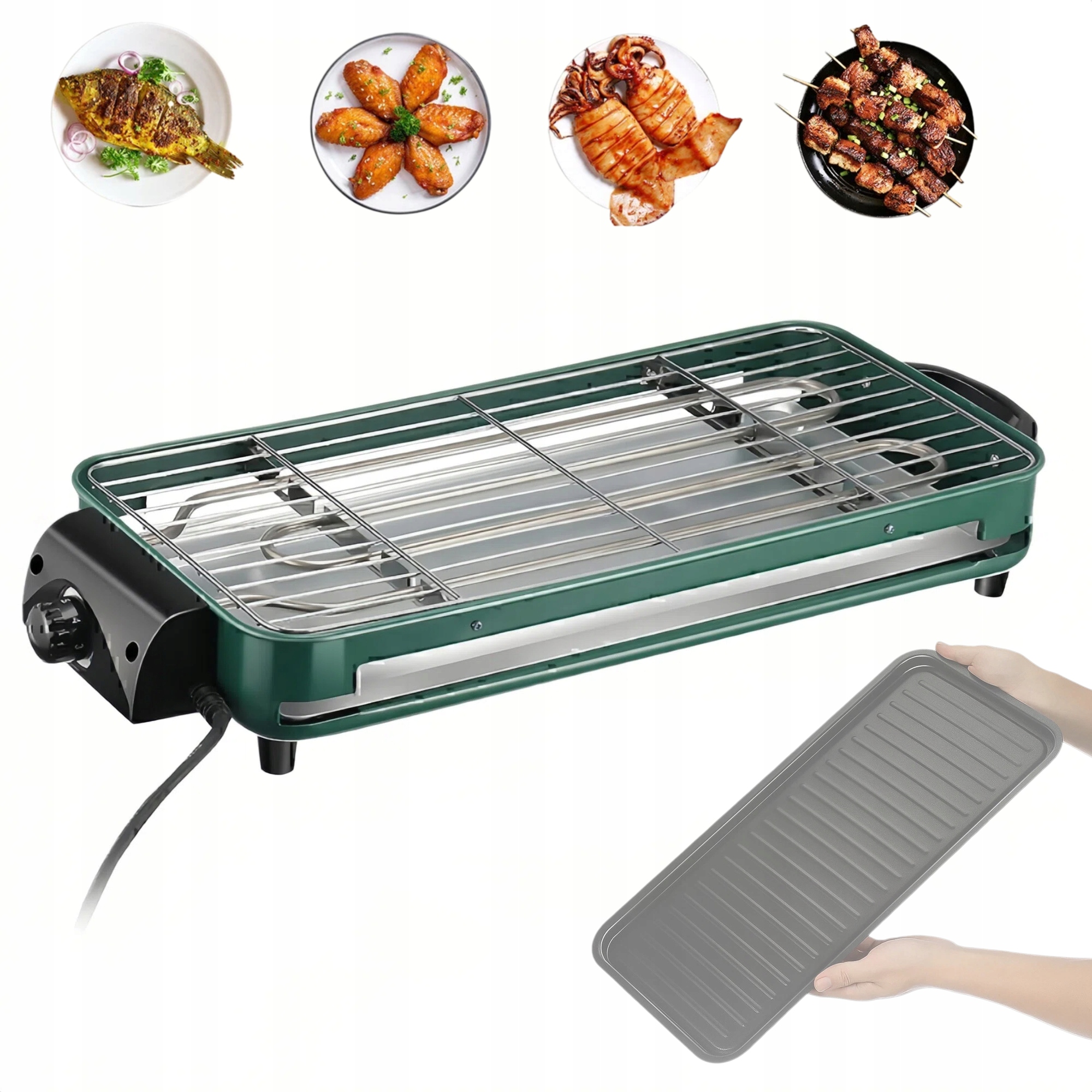 Elektrický Stolní Gril 2V1 Stojící Na Pracovní Desku, Velký Výkon 1500 W, Deska Nová
