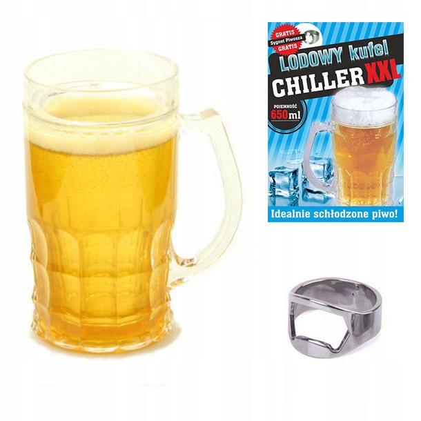 

Lodowy Kufel Chłodzący XXL 650ml otwieracz piwa