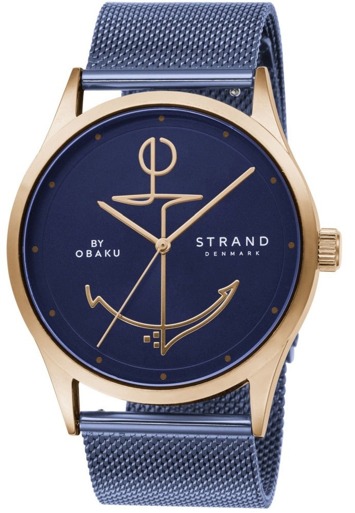 Nové Originální Pánské hodinky Strand by Obaku S720GXVLML-DN tmavě modré, meshové
