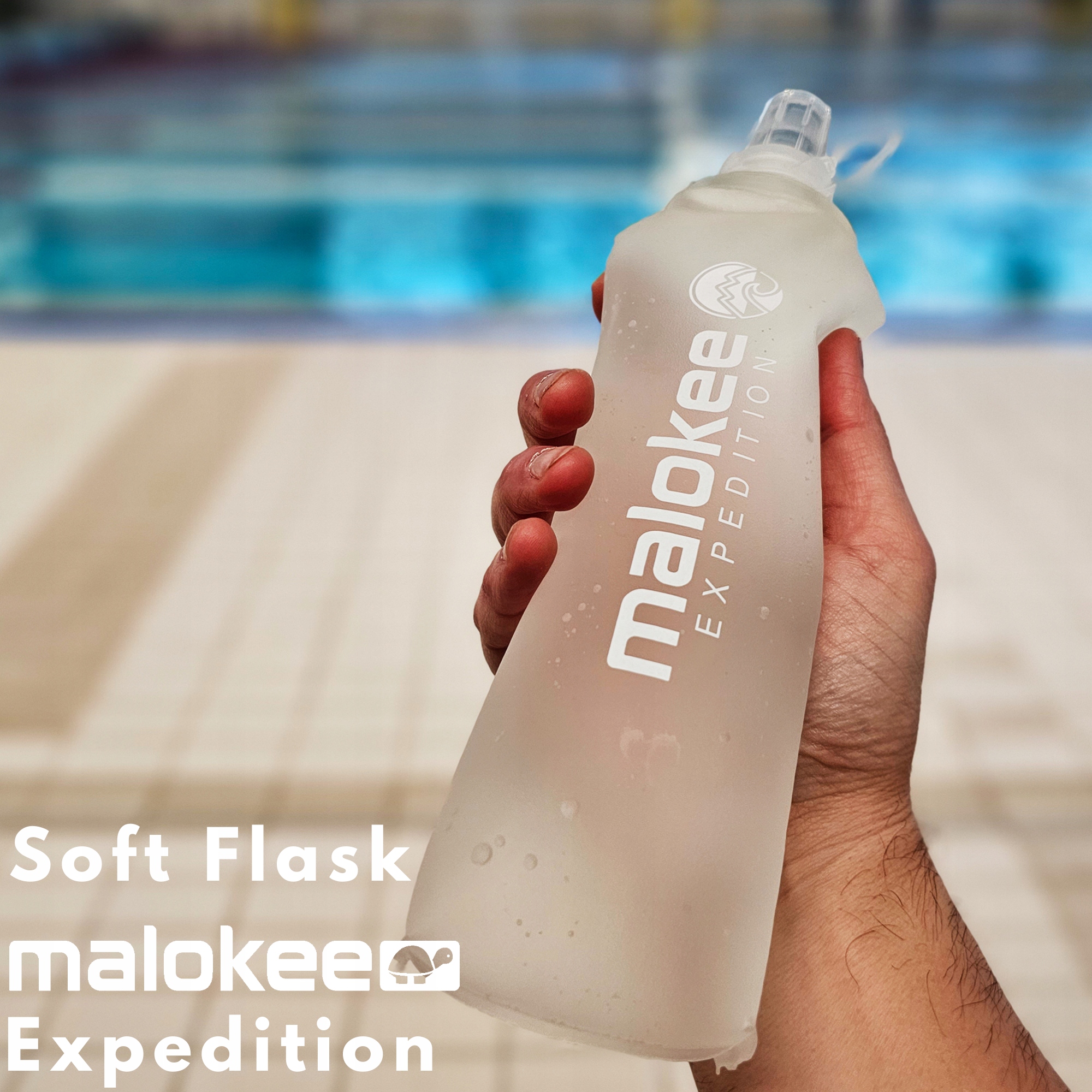 Miękki lekki bidon softflask 500 ml biały wielorazowy bukłak do biegania Model Softflask