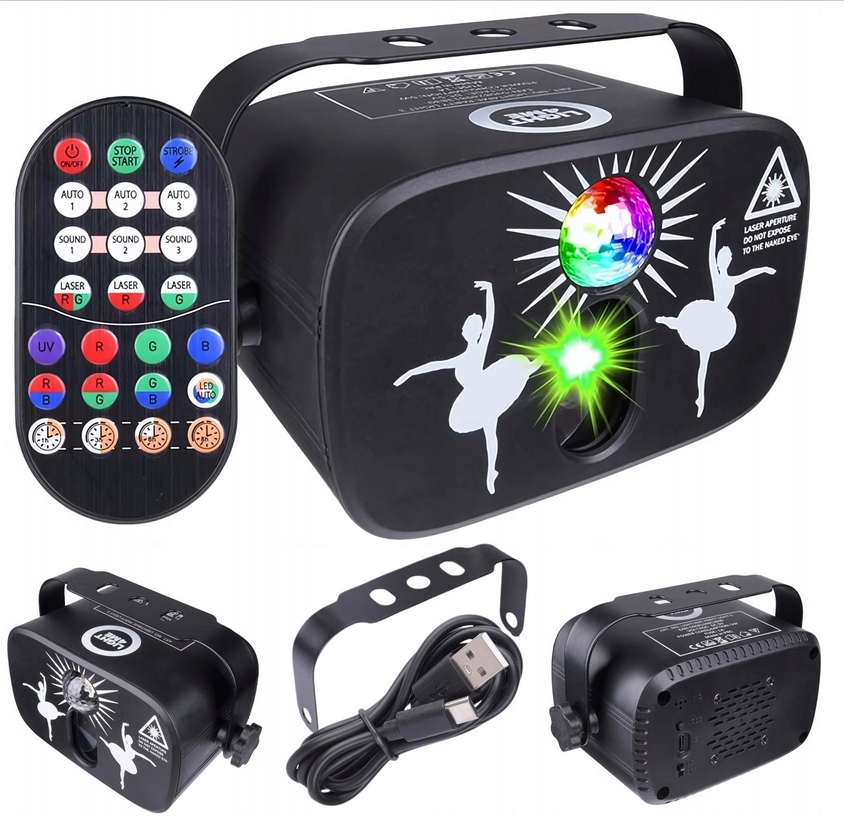 Led Světelný Efekt Disco Osvětlení Na Párty Laserová Koule Rgb Dálkové Ovládání