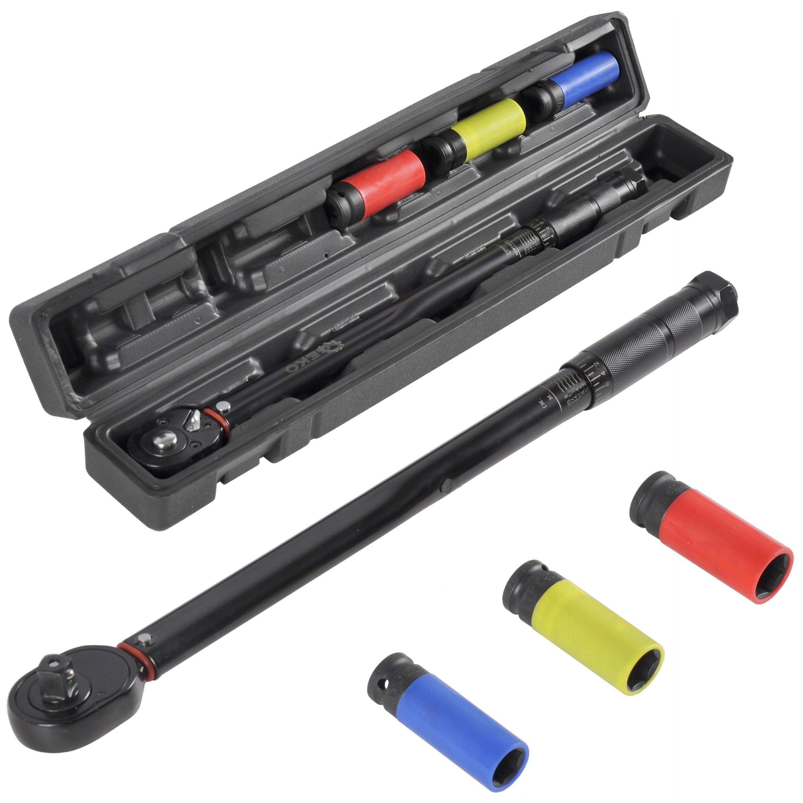 

Klucz Dynamometryczny 1/2" 28-210Nm Z Nasadkami