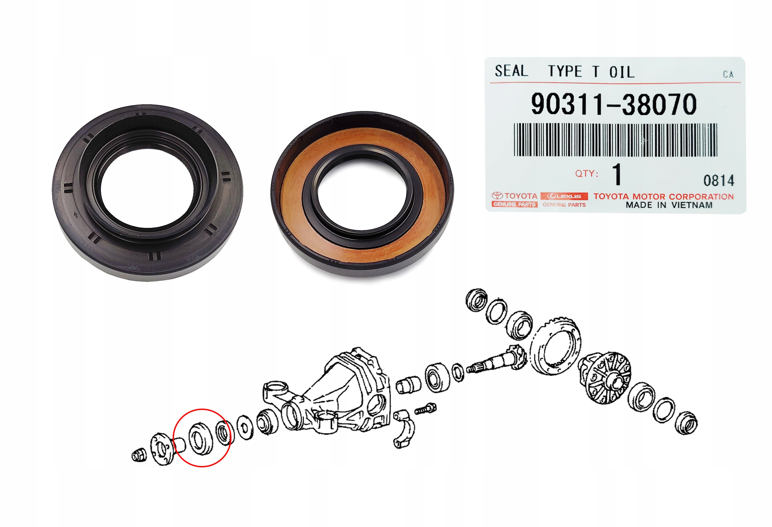 9031138070 - ГЕРМЕТИК ДИФФЕРЕНЦИАЛА LEXUS IS200 MK1 ПЕРЕДНИЙ