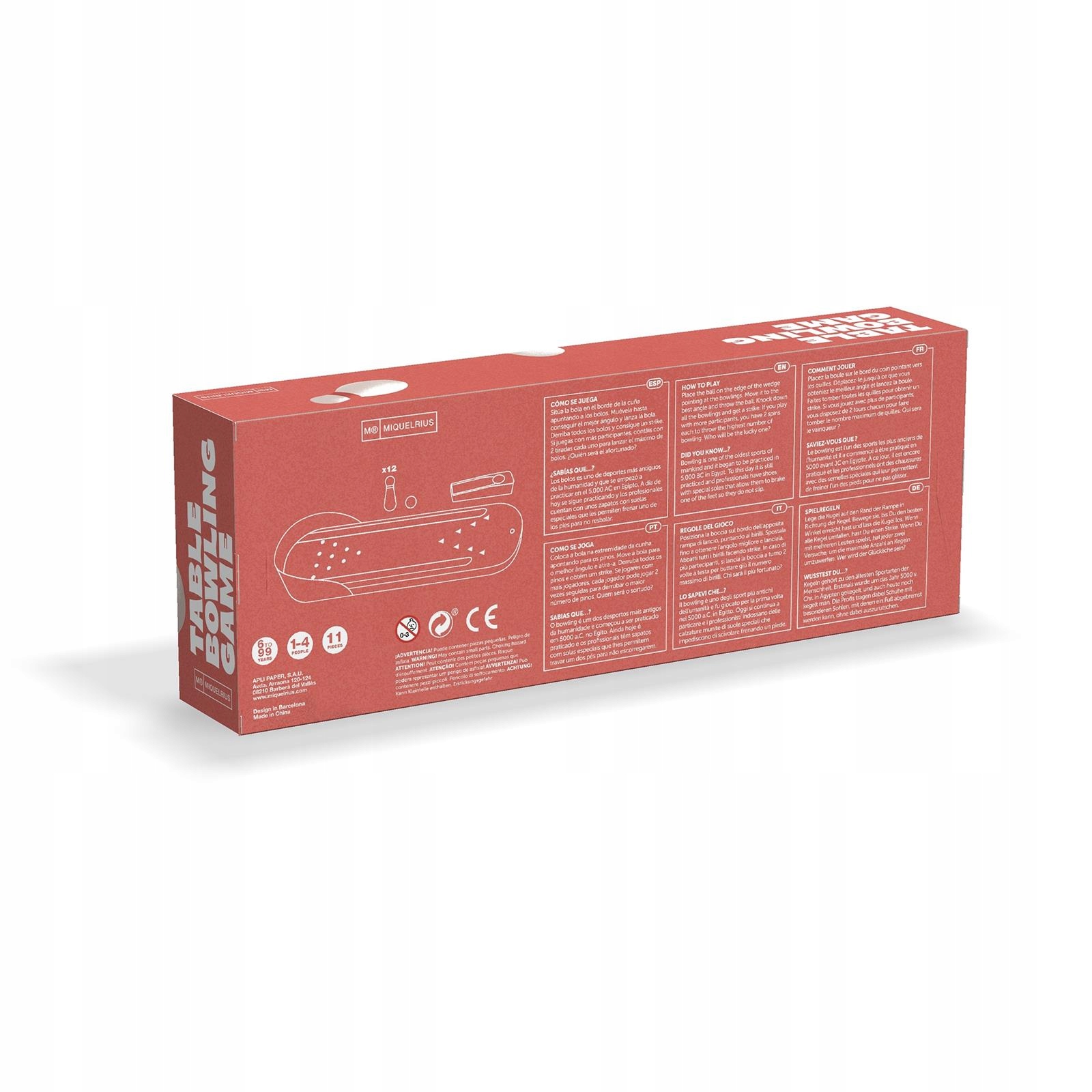 Gra zręcznościowa Miquelrius - Kręgle Materiał karton papier