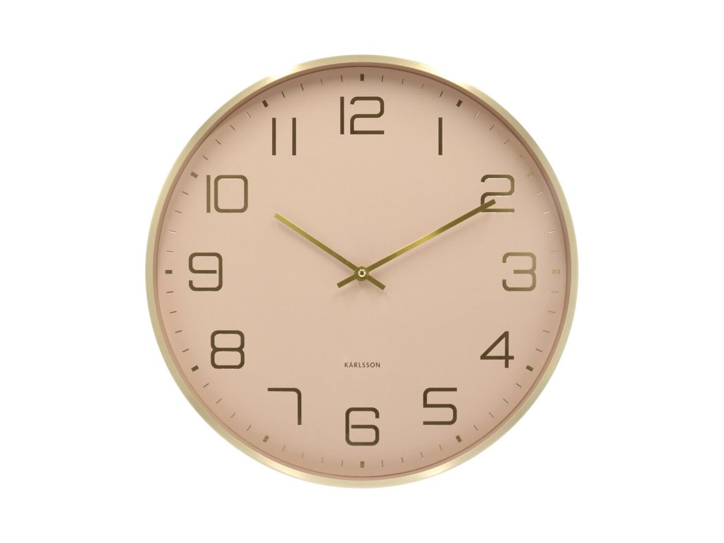 Nástěnné hodiny Elegance Glow, Ø 40 cm, hnědé