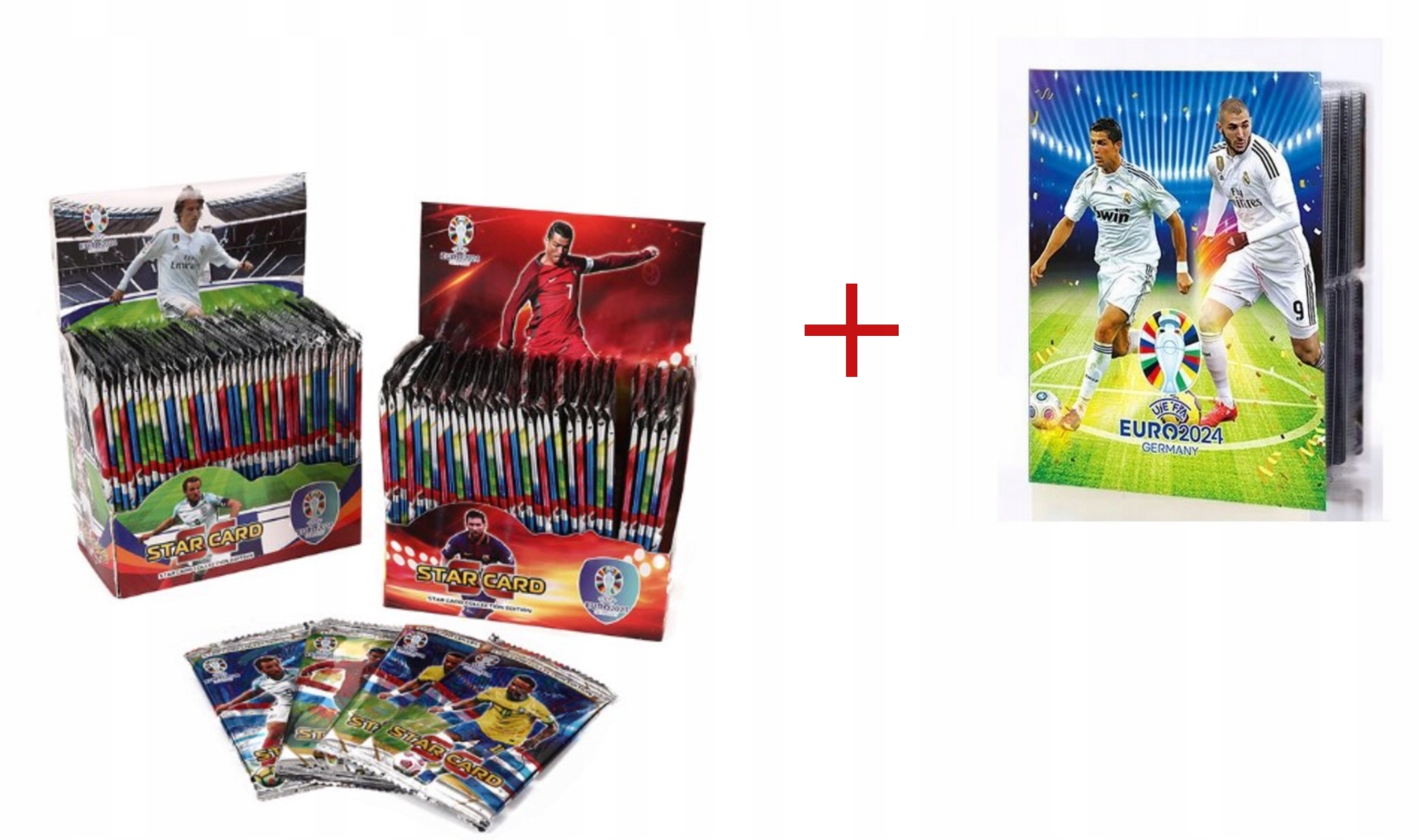 Zestaw Karty Piłkarskie Kolekcjonerskie Euro 2024 Box 360 Sztuk+gratis