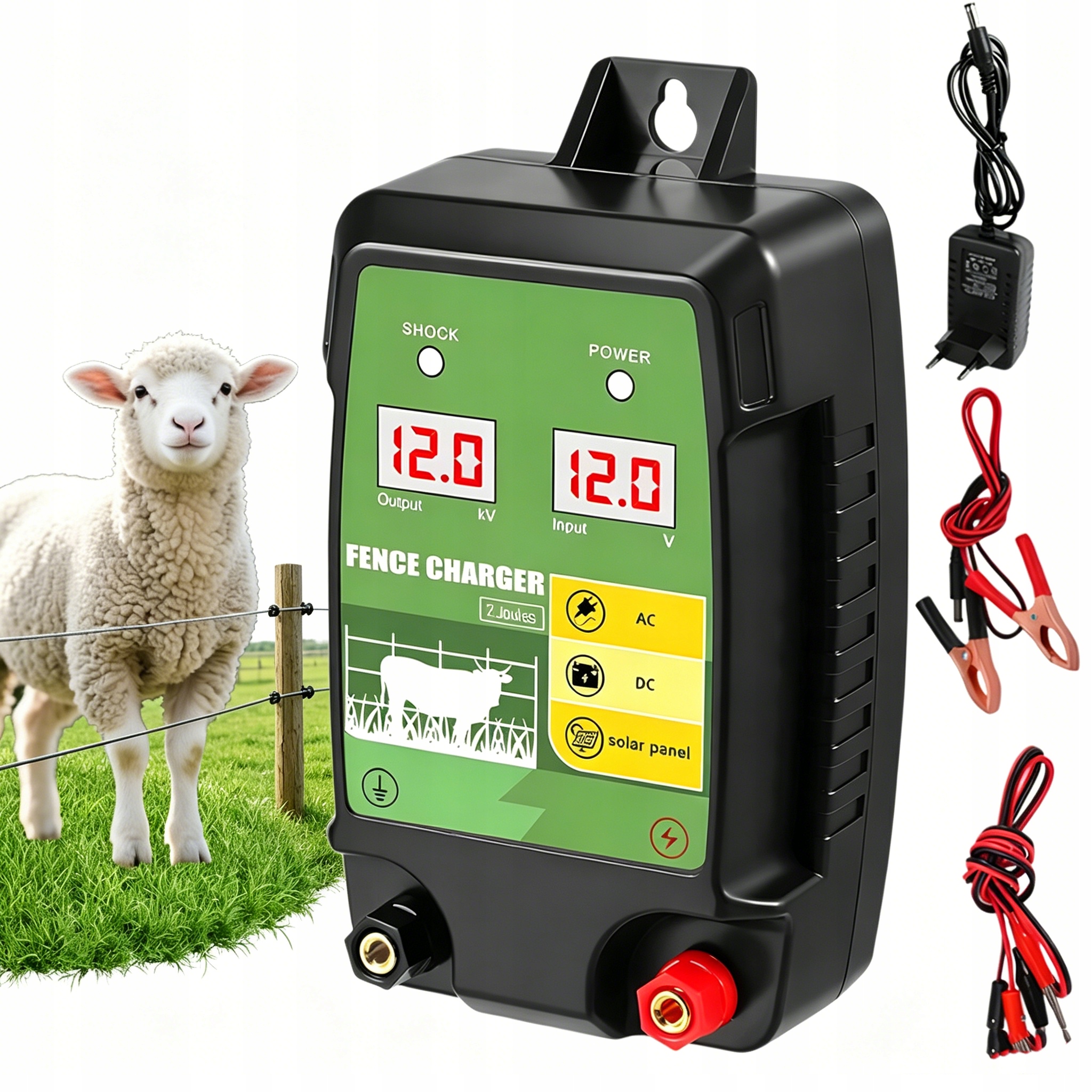 Elektrický Pastuch Led Elektrizátor, Napájení 12 V, Dosah 15 Km