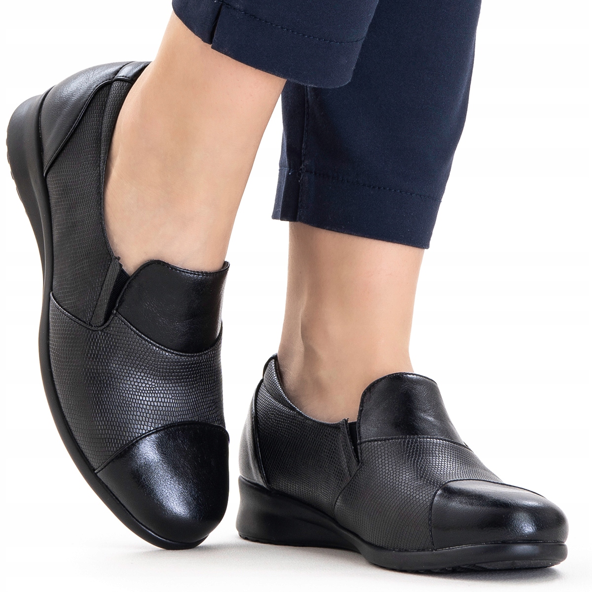 Měkké polobotky Tuhost H v. Kůže širší s gumičkou elastické Wojtyłko 37