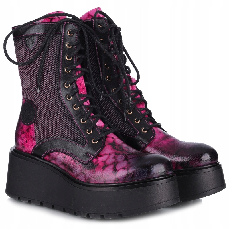 Dámské kozačky na platformě Maciejka 06720-15/00-8 Růžová Kůže Vel. 36