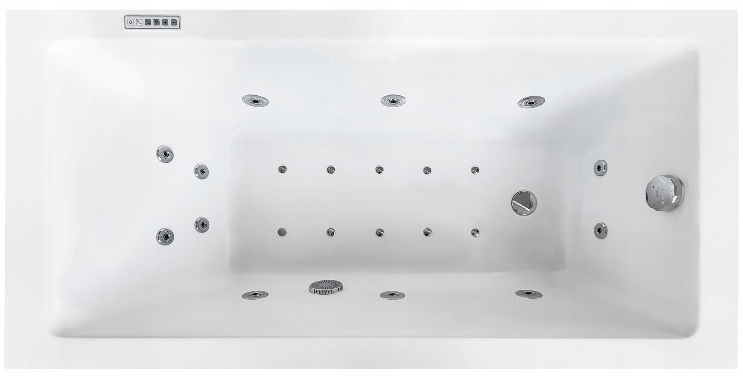 Malá obdélníková koupelnová akrylátová vana na nožkách s hydromasáží 140x70